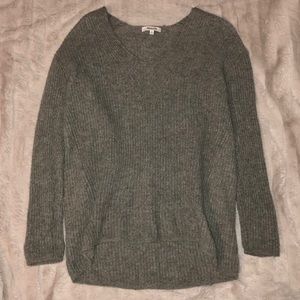 Madewell Gray V-Neck Oversized Sweater